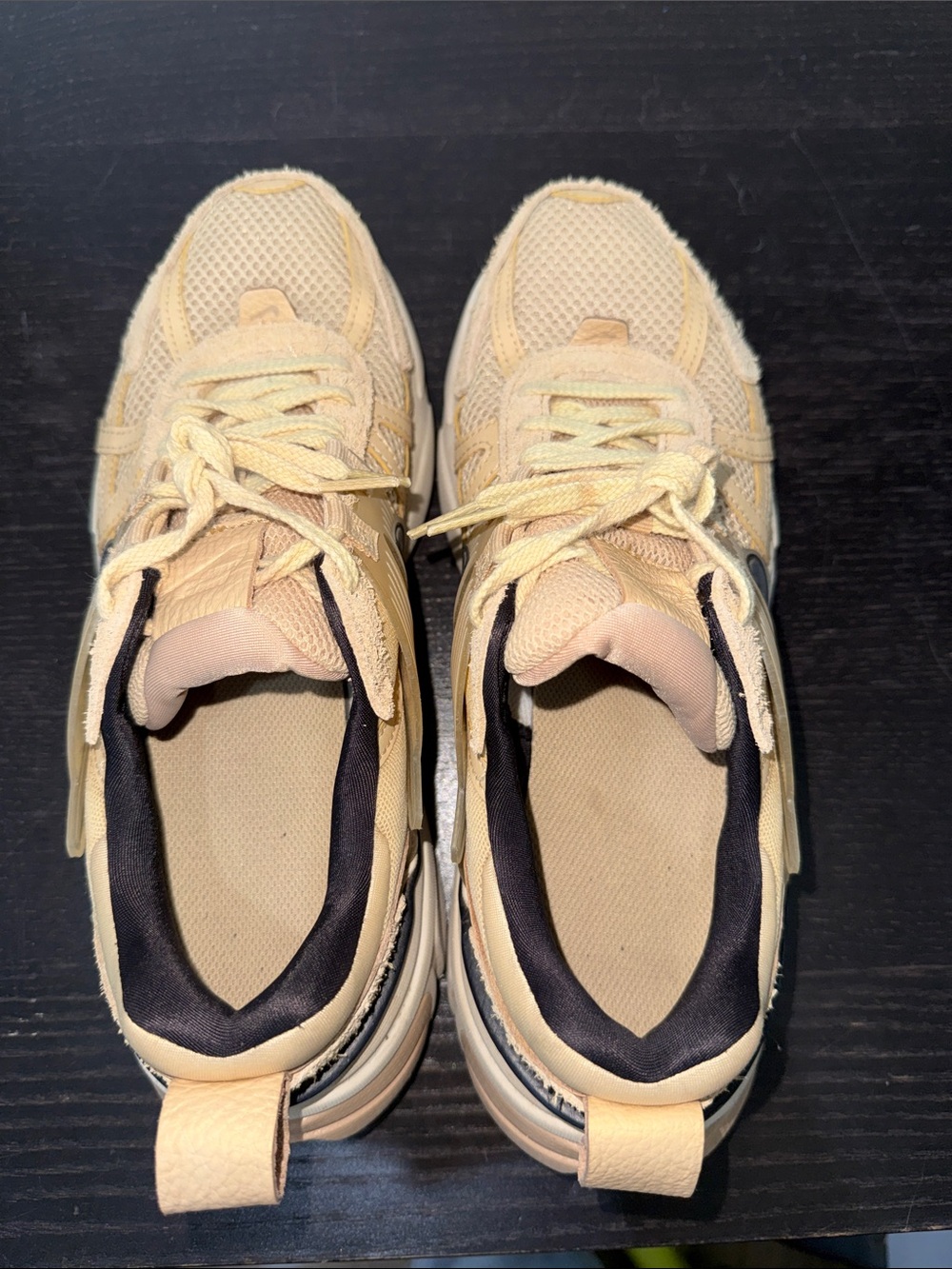Nike Tan Mesh & Suede Sneakers with Silver Swoosh - Picture 3 of 6